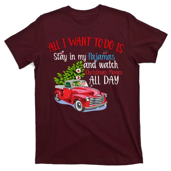 Christmas Movies And Pajamas T Shirt For Men, Christmas Shirt For Girl Jezsport.com