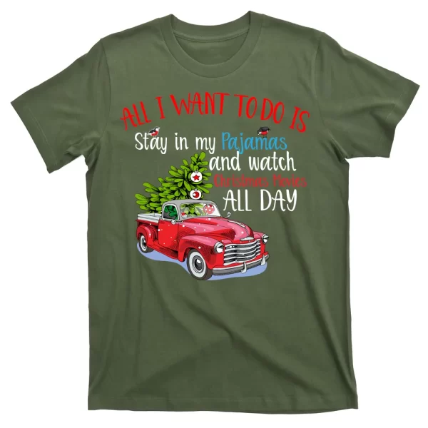 Christmas Movies And Pajamas T Shirt For Men, Christmas Shirt For Girl Jezsport.com