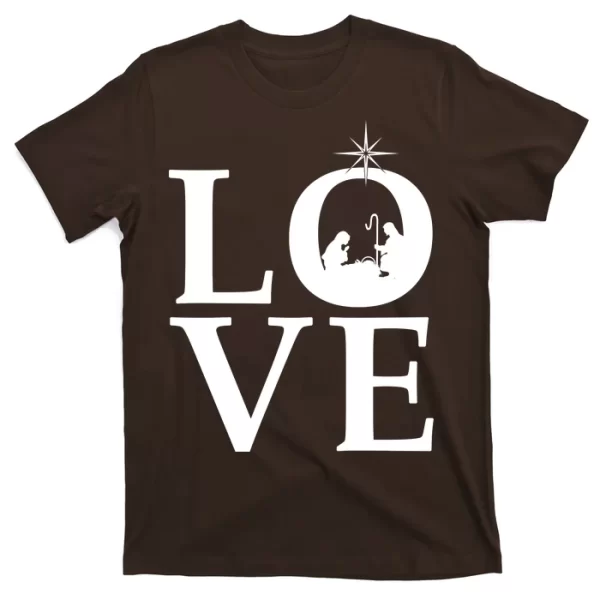 Christmas Nativity LOVE T Shirt For Men, Christmas Shirt For Girl Jezsport.com