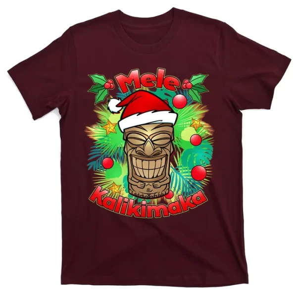 Christmas Tiki Mele Kalikimaka T Shirt For Men, Christmas Shirt For Girl Jezsport.com