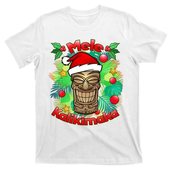 Christmas Tiki Mele Kalikimaka T Shirt For Men, Christmas Shirt For Girl Jezsport.com