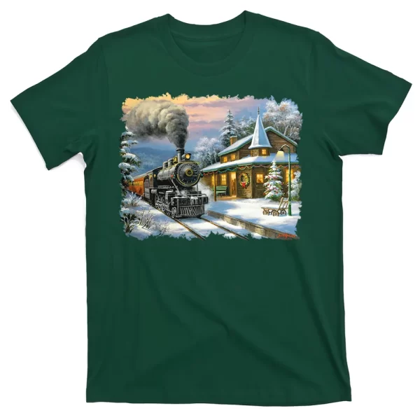 Christmas Train T Shirt For Men, Christmas Shirt For Girl Jezsport.com