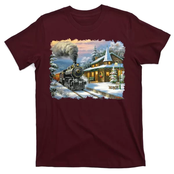 Christmas Train T Shirt For Men, Christmas Shirt For Girl Jezsport.com