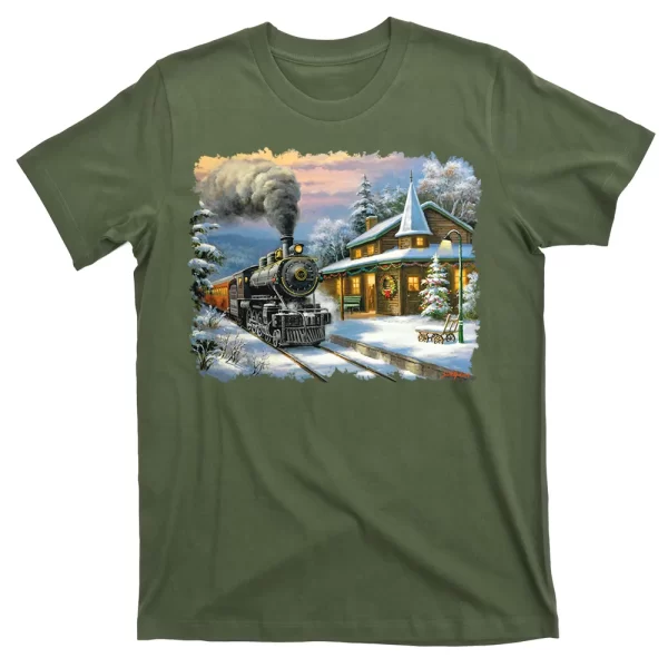 Christmas Train T Shirt For Men, Christmas Shirt For Girl Jezsport.com