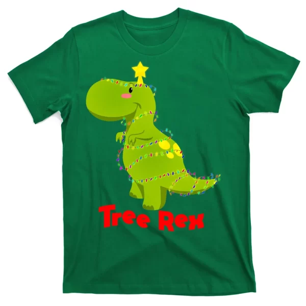 Christmas Tree Rex T Shirt For Men, Christmas Shirt For Girl Jezsport.com