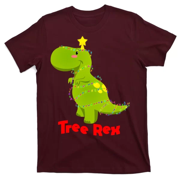 Christmas Tree Rex T Shirt For Men, Christmas Shirt For Girl Jezsport.com