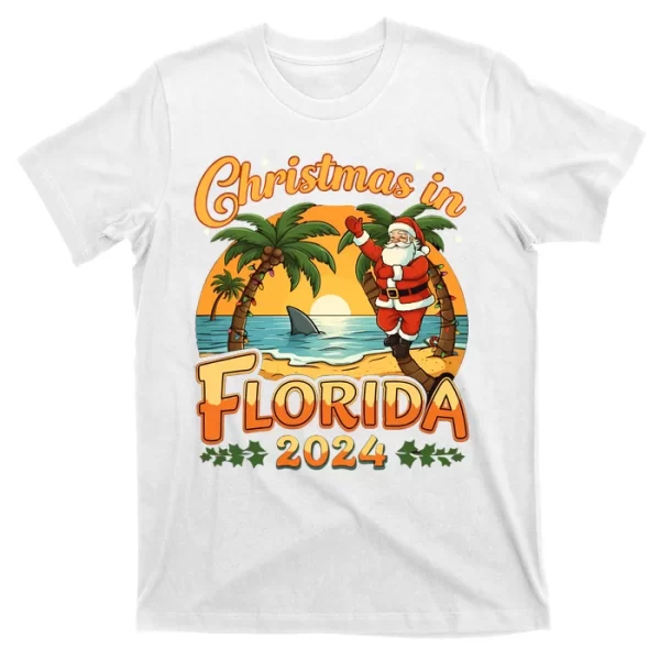 Christmas In Florida 2024 Family Vacation T Shirt For Men, Christmas Shirt For Girl Jezsport.com