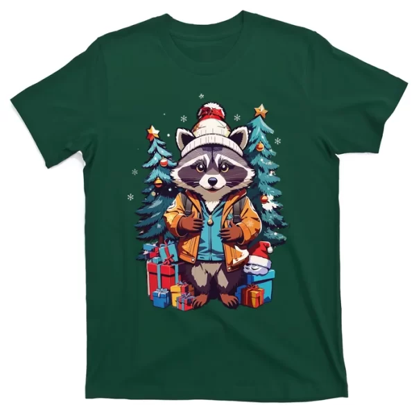 Christmas Raccoon T Shirt For Men, Christmas Shirt For Girl Jezsport.com