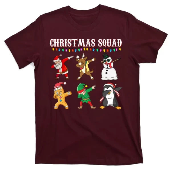 Christmas Squad Dabbing Characters T Shirt For Men, Christmas Shirt For Girl Jezsport.com