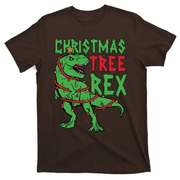 Christmas Tree Rex T Shirt For Men, Christmas Shirt For Girl Jezsport.com