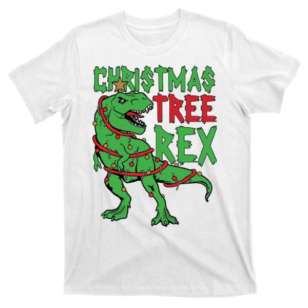 Christmas Tree Rex T Shirt For Men, Christmas Shirt For Girl Jezsport.com