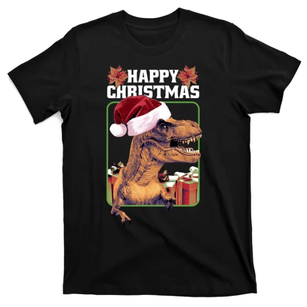 Cool T Rex Happy Christmas T Shirt For Men, Christmas Shirt For Girl Jezsport.com