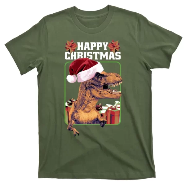 Cool T Rex Happy Christmas T Shirt For Men, Christmas Shirt For Girl Jezsport.com