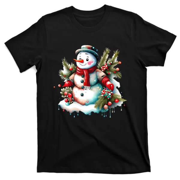 Christmas Vintage Snowman T Shirt For Men, Christmas Shirt For Girl Jezsport.com