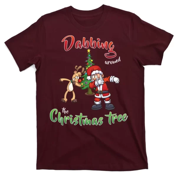 Dabbing Around The Christmas Tree T Shirt For Men, Christmas Shirt For Girl Jezsport.com