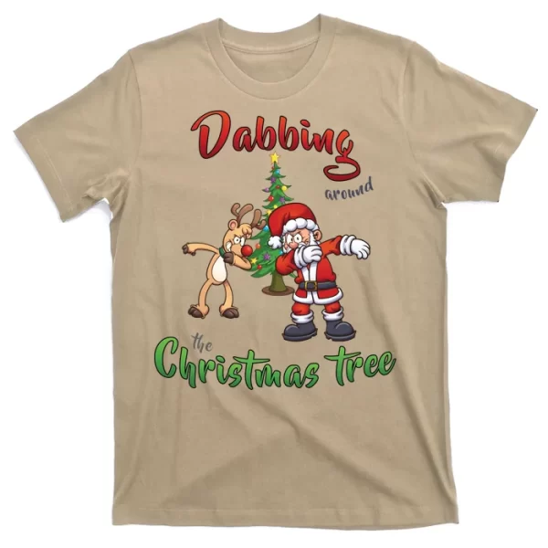 Dabbing Around The Christmas Tree T Shirt For Men, Christmas Shirt For Girl Jezsport.com