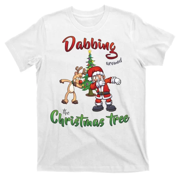 Dabbing Around The Christmas Tree T Shirt For Men, Christmas Shirt For Girl Jezsport.com