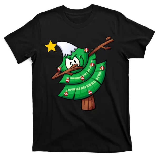 Dabbing Christmas Tree T Shirt For Men, Christmas Shirt For Girl Jezsport.com