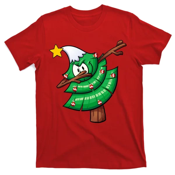 Dabbing Christmas Tree T Shirt For Men, Christmas Shirt For Girl Jezsport.com