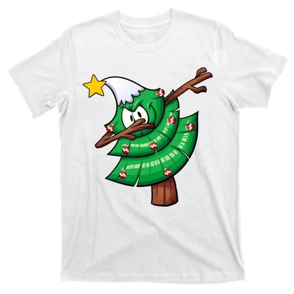 Dabbing Christmas Tree T Shirt For Men, Christmas Shirt For Girl Jezsport.com