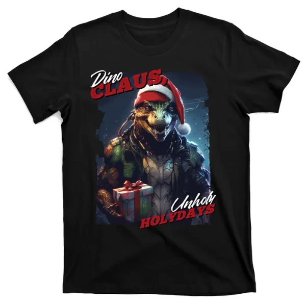 Dino Claus T Shirt For Men, Christmas Shirt For Girl Jezsport.com