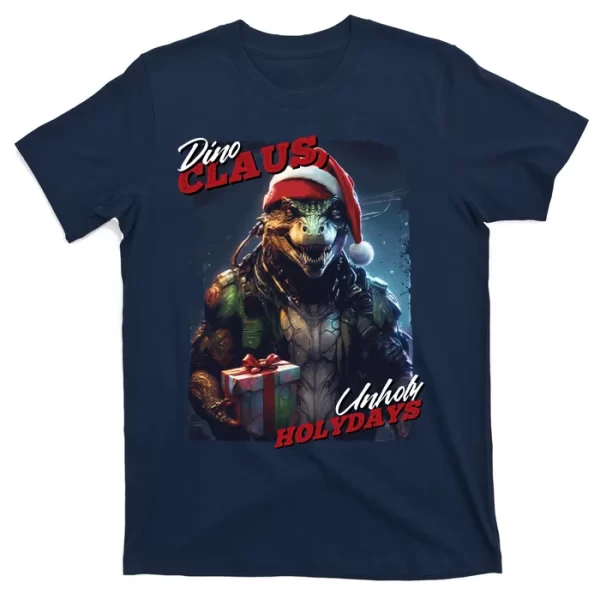 Dino Claus T Shirt For Men, Christmas Shirt For Girl Jezsport.com