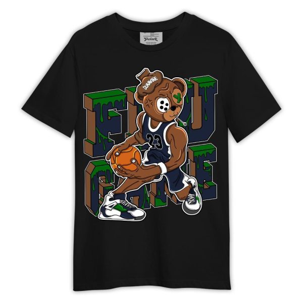 Midnight Navy 13s Shirt, Graphic Flu Game Bear Shirt Outfit Matching Jordan Shirt Jezsport.com