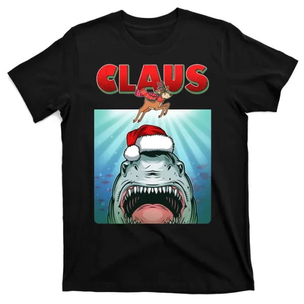 Funny Christmas Claus Shark Reindeer T ShirtFor Men, Christmas Shirt For Girl Jezsport.com