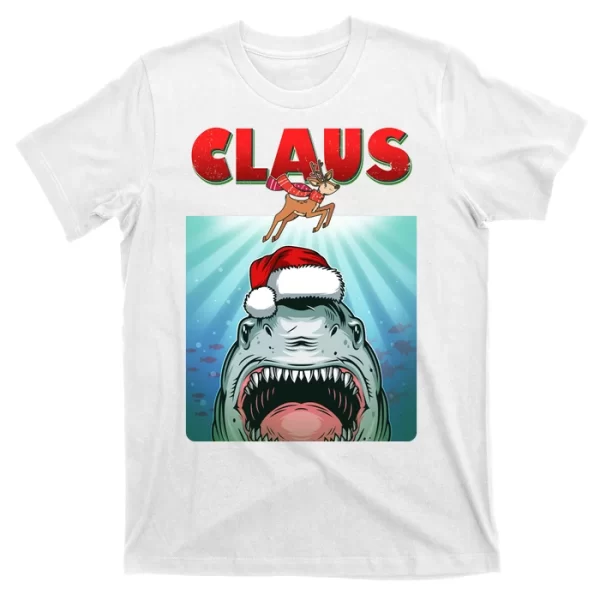 Funny Christmas Claus Shark Reindeer T ShirtFor Men, Christmas Shirt For Girl Jezsport.com