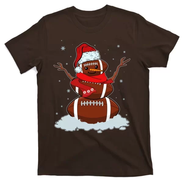 Funny Christmas Football Snowman T Shirt For Men, Christmas Shirt For Girl Jezsport.com