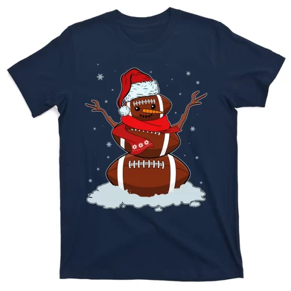 Funny Christmas Football Snowman T Shirt For Men, Christmas Shirt For Girl Jezsport.com