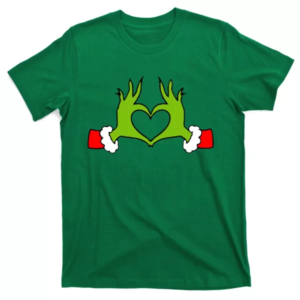 Funny Christmas Hands Making Heart Love Christmas T Shirt For Men, Christmas Shirt For Girl Jezsport.com