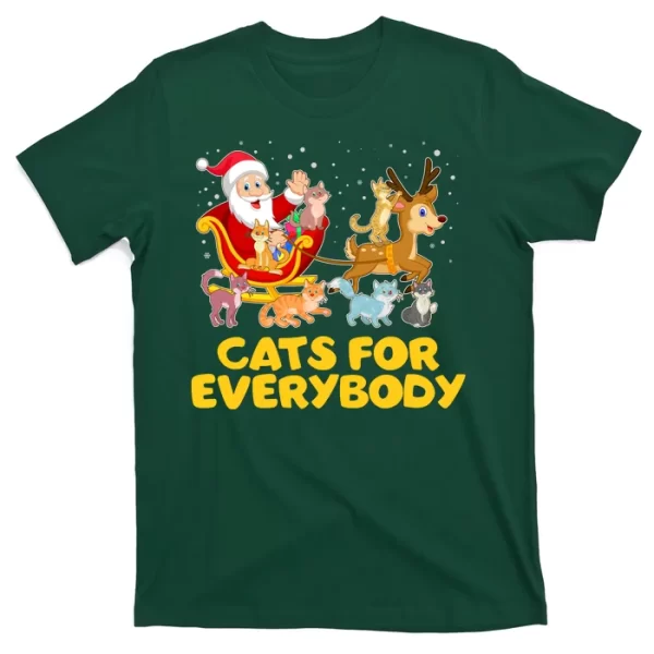 Funny Christmas Santa Claus Cats For Everybody T Shirt For Men, Christmas Shirt For Girl Jezsport.com