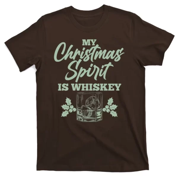 Funny Christmas Spirit Is Whiskey T Shirt For Men, Christmas Shirt For Girl Jezsport.com