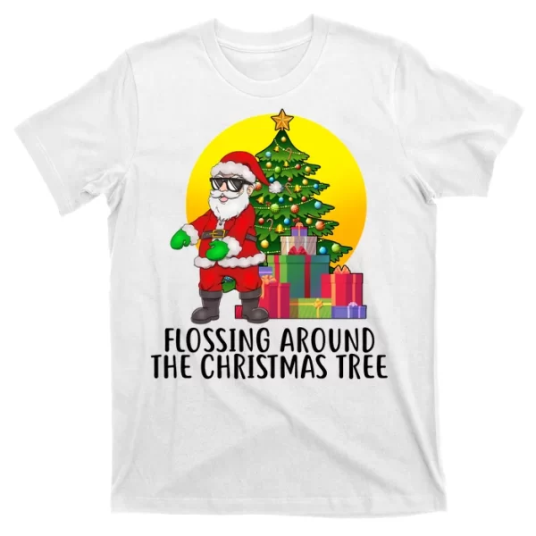 Flossing Around The Christmas Tree T Shirt For Men, Christmas Shirt For Girl Jezsport.com