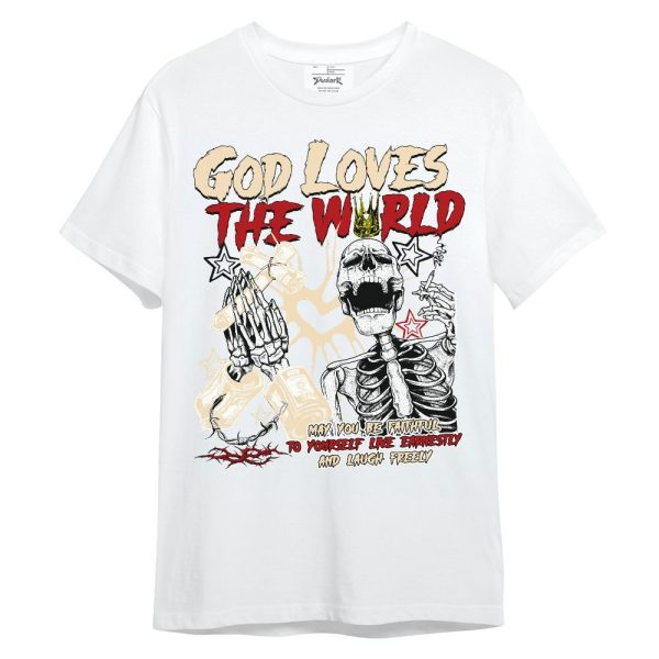 Dunk Low Strawberry Waffle Shirt, God Loves The World Unisex Shirt Matching Jordan Shirt Jezsport.com