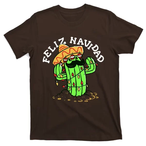 Feliz Navidad Merry Christmas Cactus Funny Humor Spanish T Shirt For Men, Christmas Shirt For Girl Jezsport.com