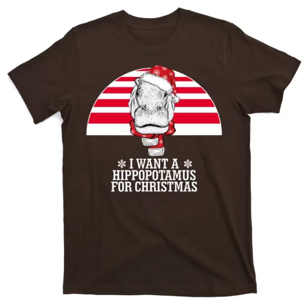 Funny Hippo I Want A Hippopotamus For Christmas T Shirt For Men, Christmas Shirt For Girl Jezsport.com