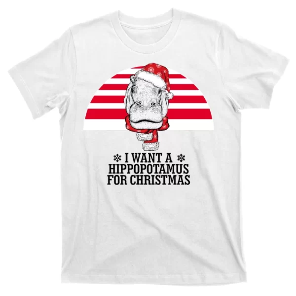 Funny Hippo I Want A Hippopotamus For Christmas T Shirt For Men, Christmas Shirt For Girl Jezsport.com