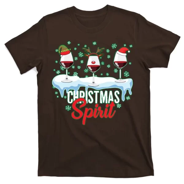 Funny Wine Christmas Spirit T Shirt For Men, Christmas Shirt For Girl Jezsport.com