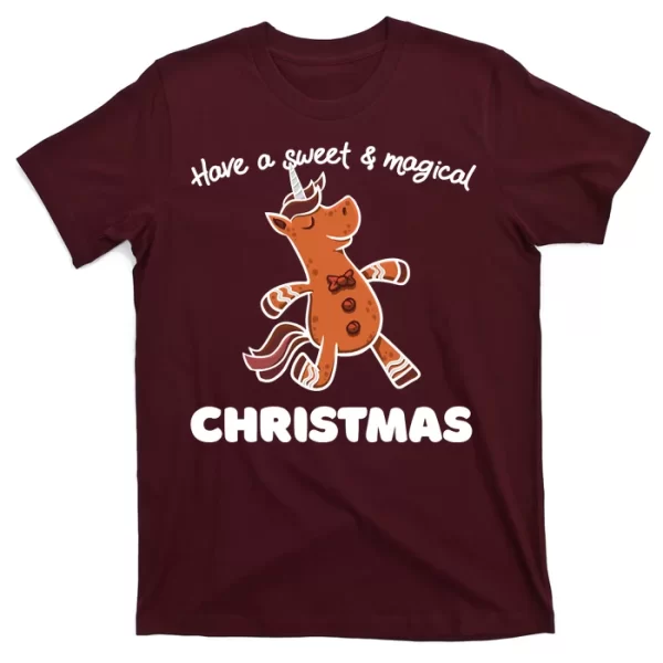 Gingerbread Unicorn Cookie Magical Christmas T Shirt For Men, Christmas Shirt For Girl Jezsport.com