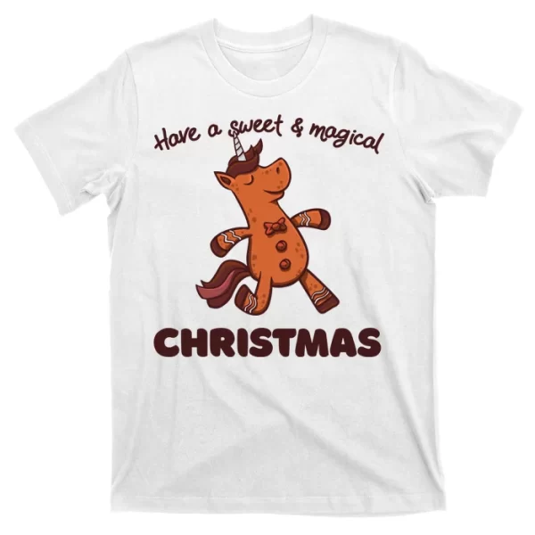 Gingerbread Unicorn Cookie Magical Christmas T Shirt For Men, Christmas Shirt For Girl Jezsport.com