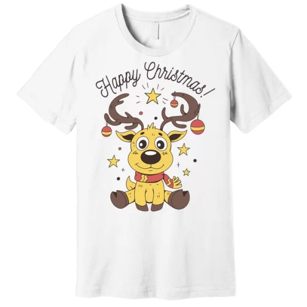 Happy Christmas Reindeer Holiday T Shirt For Men, Christmas Shirt For Girl Jezsport.com