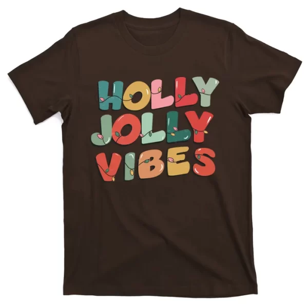 Holly Jolly Vibes Christmas Lights T ShirtFor Men, Christmas Shirt For Girl Jezsport.com