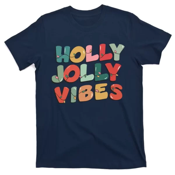 Holly Jolly Vibes Christmas Lights T Shirt For Men, Christmas Shirt For Girl Jezsport.com