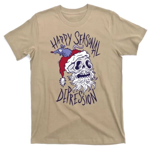 Happy Seasonal Depression Santa T Shirt For Men, Christmas Shirt For Girl Jezsport.com