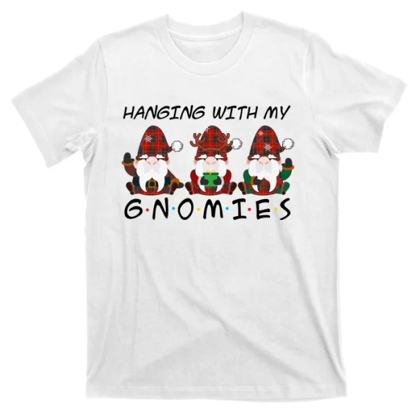 Hanging With My Gnomies Friends Christmas Holiday T-Shirt For Men, Christmas Shirt For Girl Jezsport.com