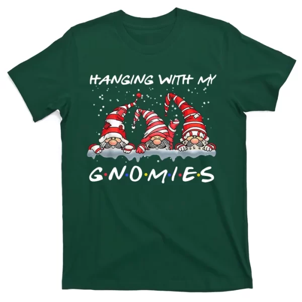 Hanging With My Gnomies Friends Christmas T Shirt For Men, Christmas Shirt For Girl Jezsport.com