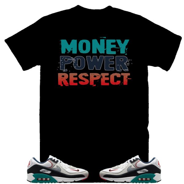 Money Power Respect Ken Griffey Air Max 90 Backwards Cap Sneaker Tee, Blue and Black Retro 90 Shirt Jezsport.com