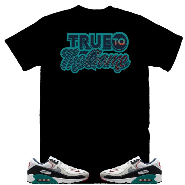 True to the game Ken Griffey Air Max 90 Backwards Cap Sneaker Tee, Blue and Black Retro 90 Shirt Jezsport.com